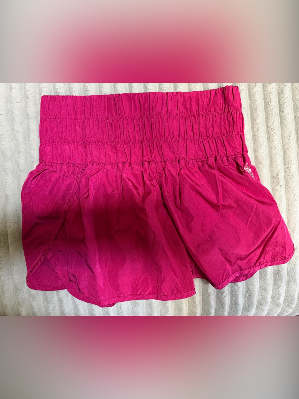 FP Movement by Free People Hot Pink Smocked Waist Athletic Shorts
